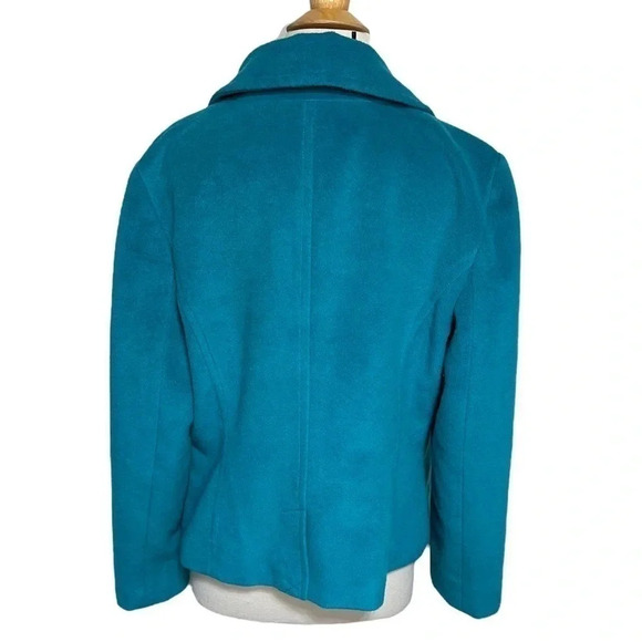 Liz Claiborne XL Teal cropped double breasted plush pea coat‎ - Picture 4 of 6